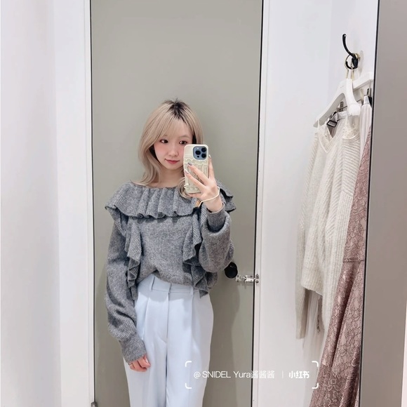 FRAY ID Women's Alpaca Wool Offshore Ruffle Knit - Picture 7 of 7